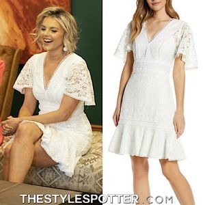 Eliza J Dress Flounce Ivory White Floral Sun Cocktail Women Short Sleeve Petite